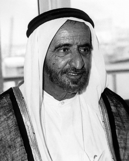 Historic portrait of Sheikh Rashid bin Saeed Al Maktoum